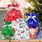 Wrapables Aluminum Foil Christmas Holiday Drawstring Gift Bags for Party Favors, Goodie Bag, Treats, Gift Wrap, Parties